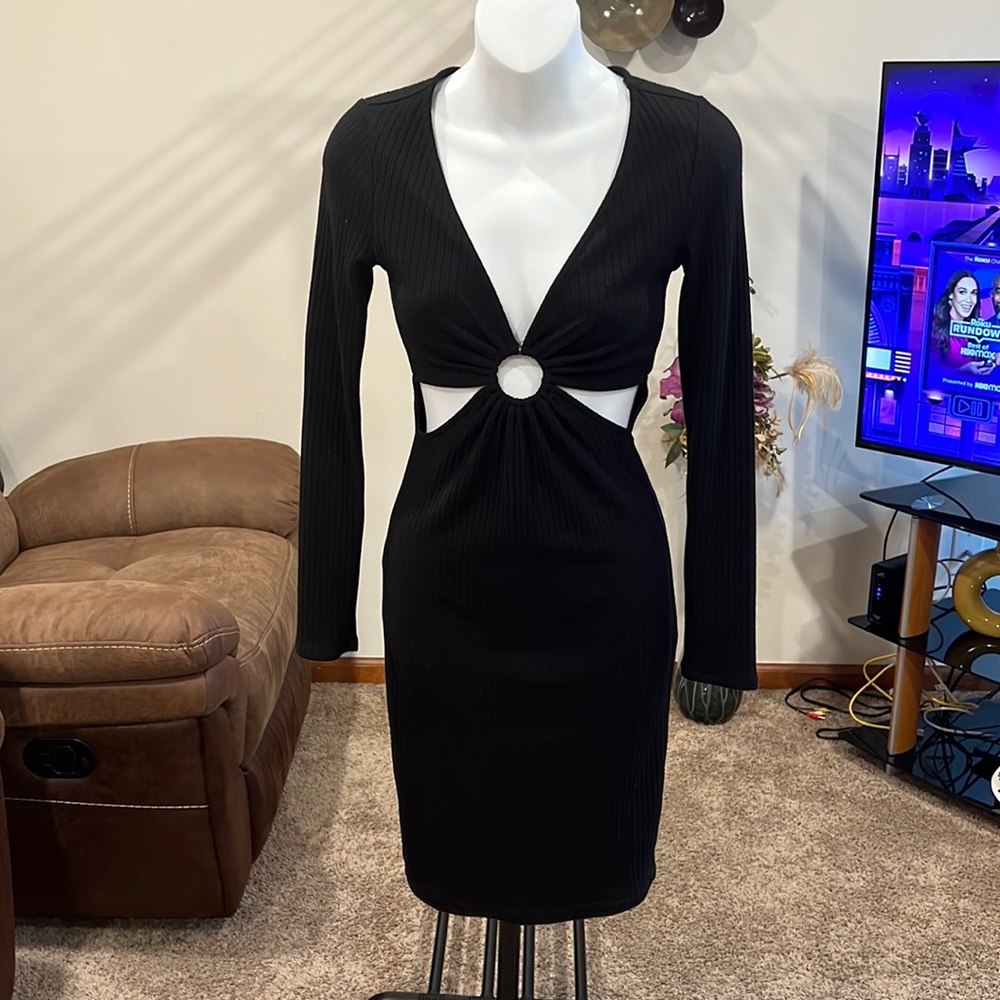 BodyCon Cut out Sides Black Dress